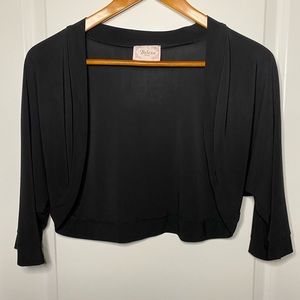 Black, elbow length bolero/shrug sweater